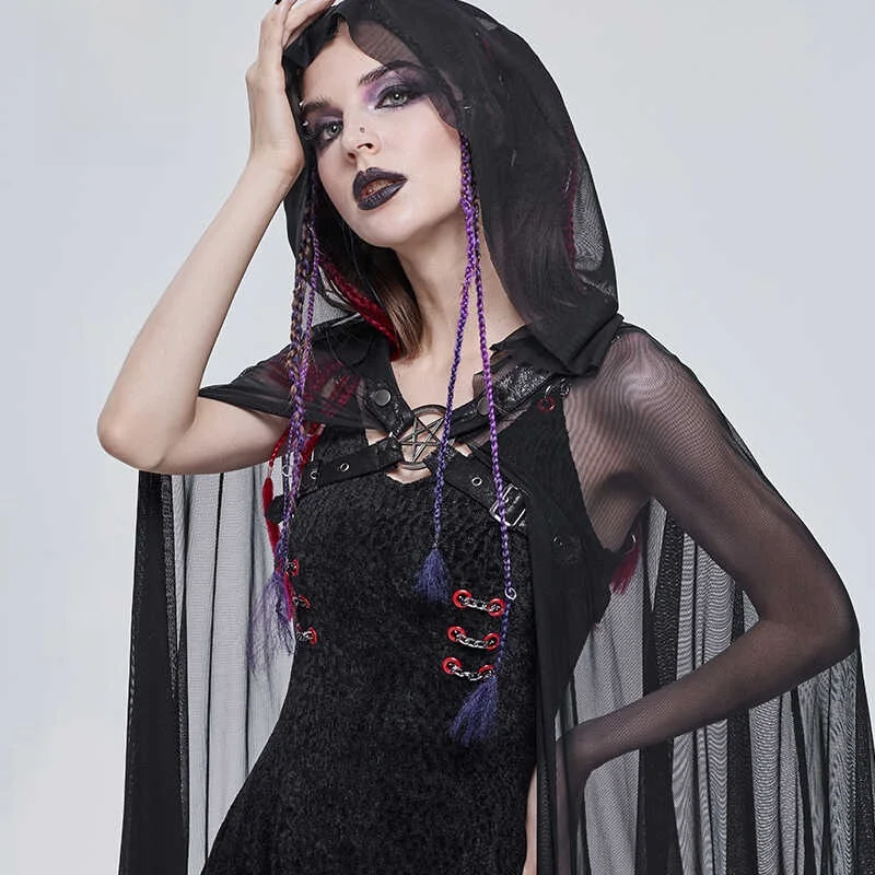 

Punk Style Long Scarf Devil Fashion Full Net Shoulder Shawl CA030 Spring Autumn Season Other Material 95% Polyurethane Elasti...