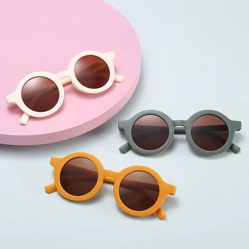 Gafas de sol con montura redonda para niños, lentes de sol para bebés de 1 a 7 años, sombreado, protección solar, Anti-UV400