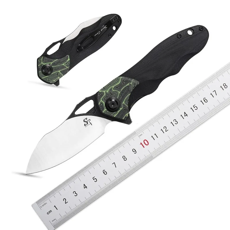 

Sitivien ST154 Folding Knife 14C28N Blade G10 Handle Camping Survial Outdoor Hunting Tactical Pocket Fruit Knives EDC Multitool