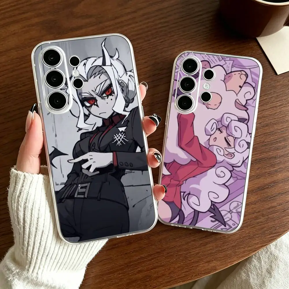 Lovely Game H-Helltaker Funny Transparent Soft Silicone Phone Case For Samsung S25+ S24 S23 S22 S21 Plus