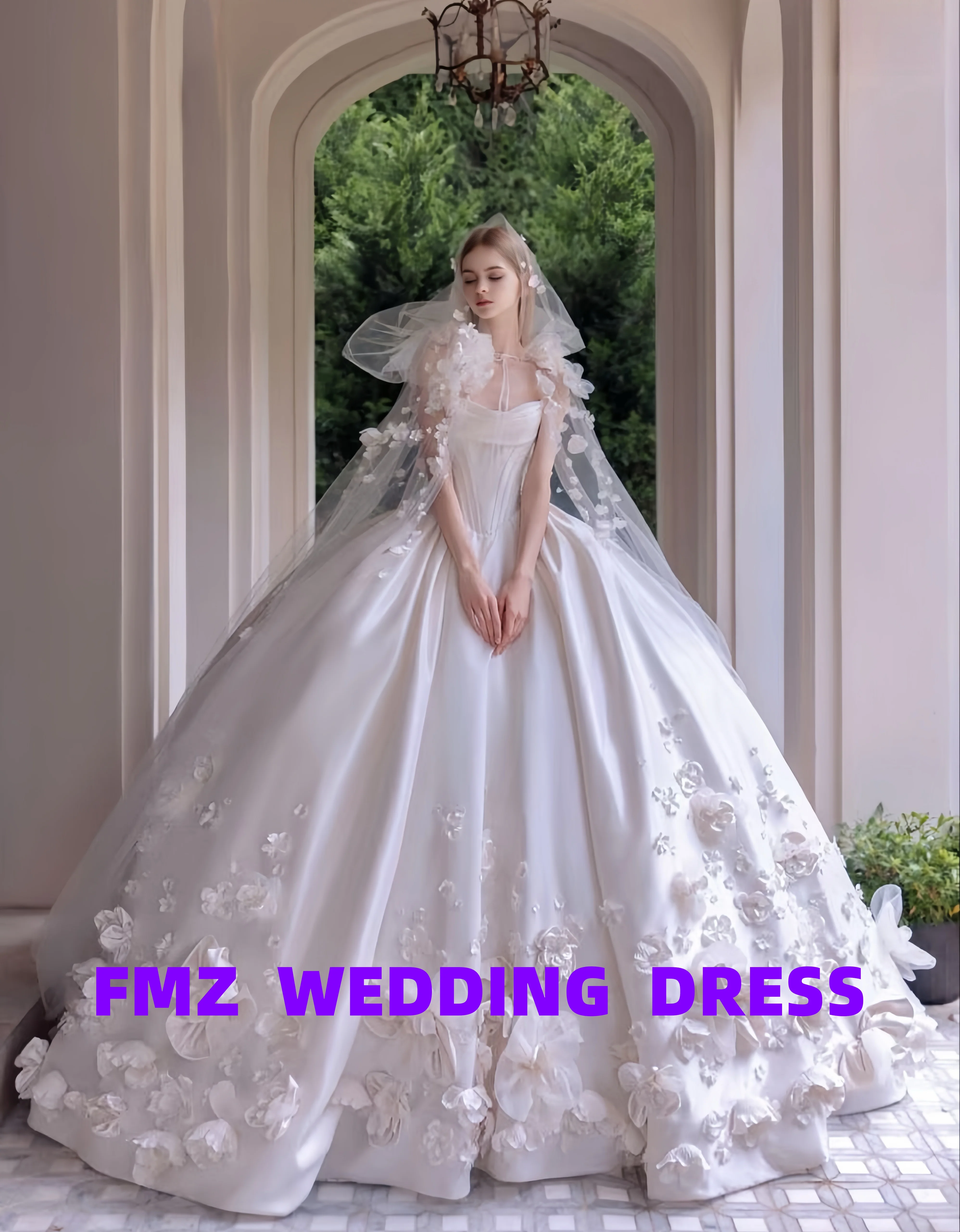Personnalisé bretelles sans manches robe de bal décalcomanie élégante robes de novia robe de mariée vestidos para mujer robe de mariée