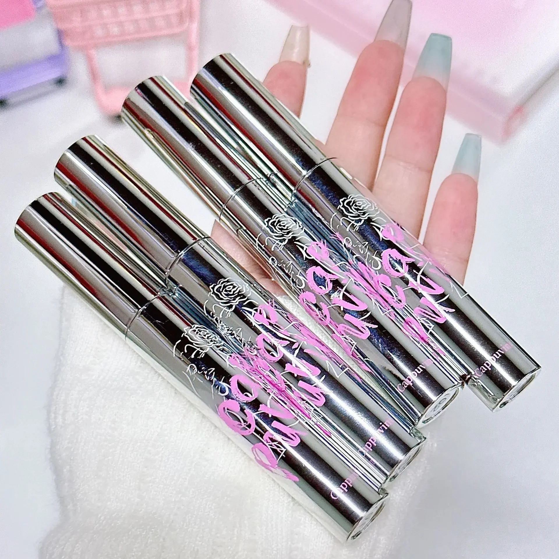 Mascara Curling Thick Lengthening Eyelash Mascara Waterproof Non-smudge Black Brown Natural Curling Silver Tube Mascara Makeup