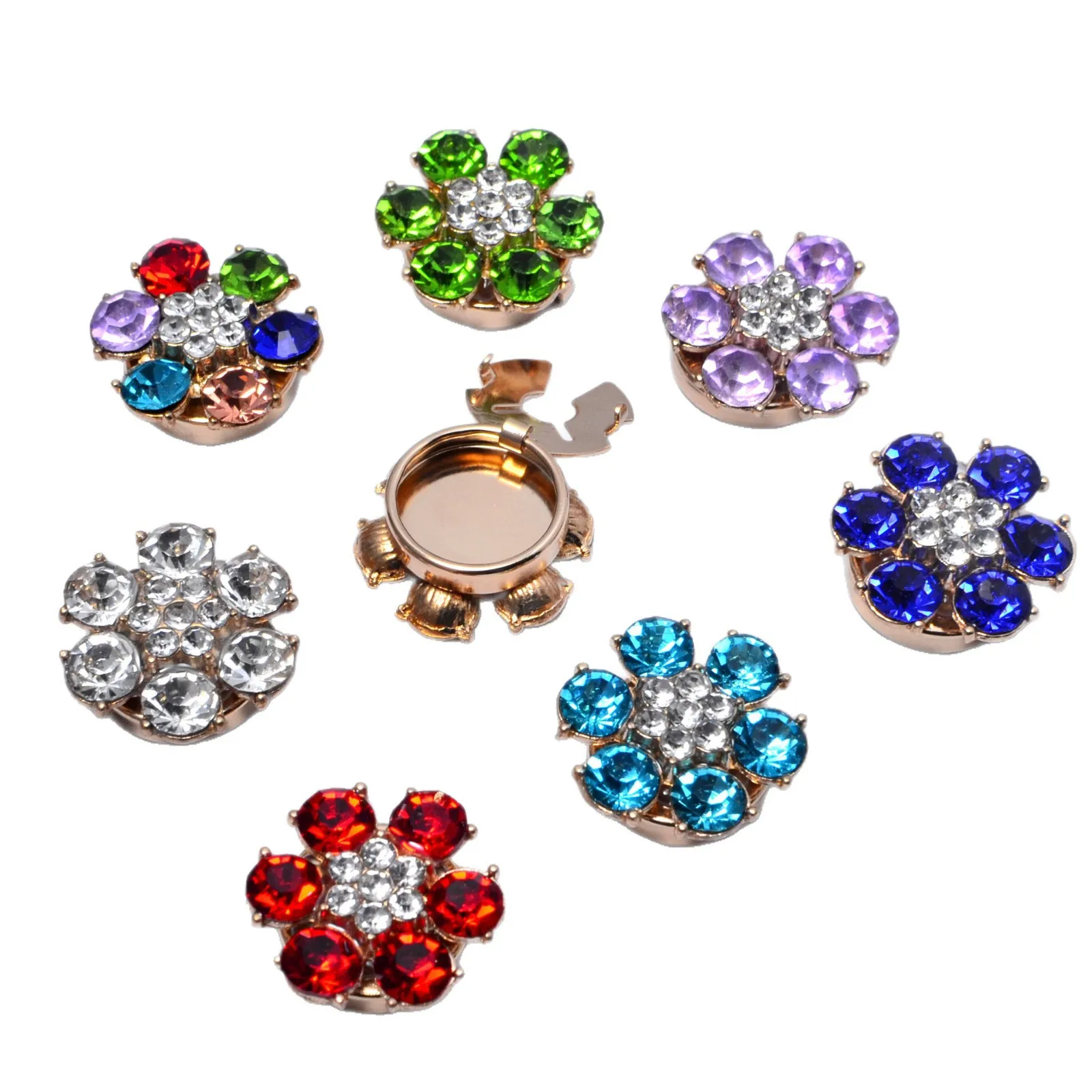 

2PCS Fashion High Quality Crystal Button Covers for DIY Clothing Decorative Button,Alloy Shirt Sleeve Button Decoration