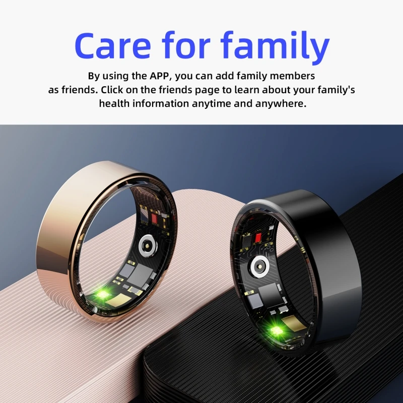 Stainless steel Waterproof Finger Rings Bluetooth Smart Rings Fashion Mens Womens Heart Rate Blood Oxygen Sleep Health Monito