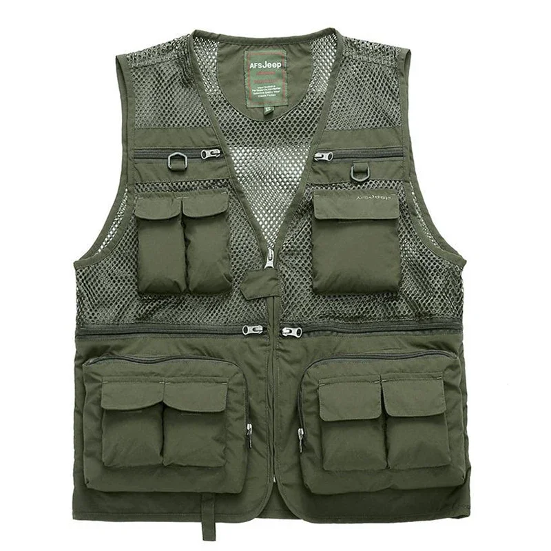 Men\'s Vest Mesh Multi Pocket Photography Advertising Fishing Vest Large Vest