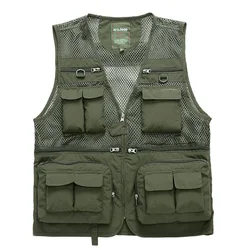 Men's Vest Mesh Multi Pocket Photography Advertising Fishing Vest Large Vest