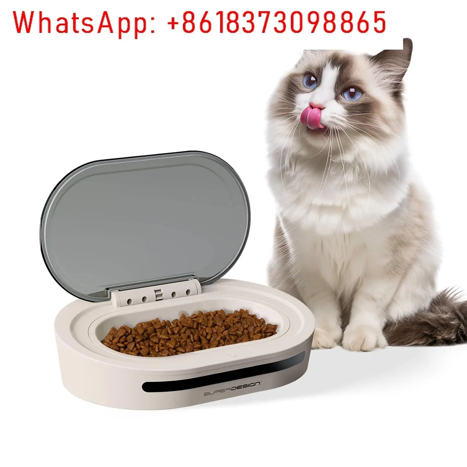 Pet feeder Automatic induction Open lid with lid Cat food basin Wet grain Sealed Moisture-proof and fresh-keeping Hoop Dog Bowl