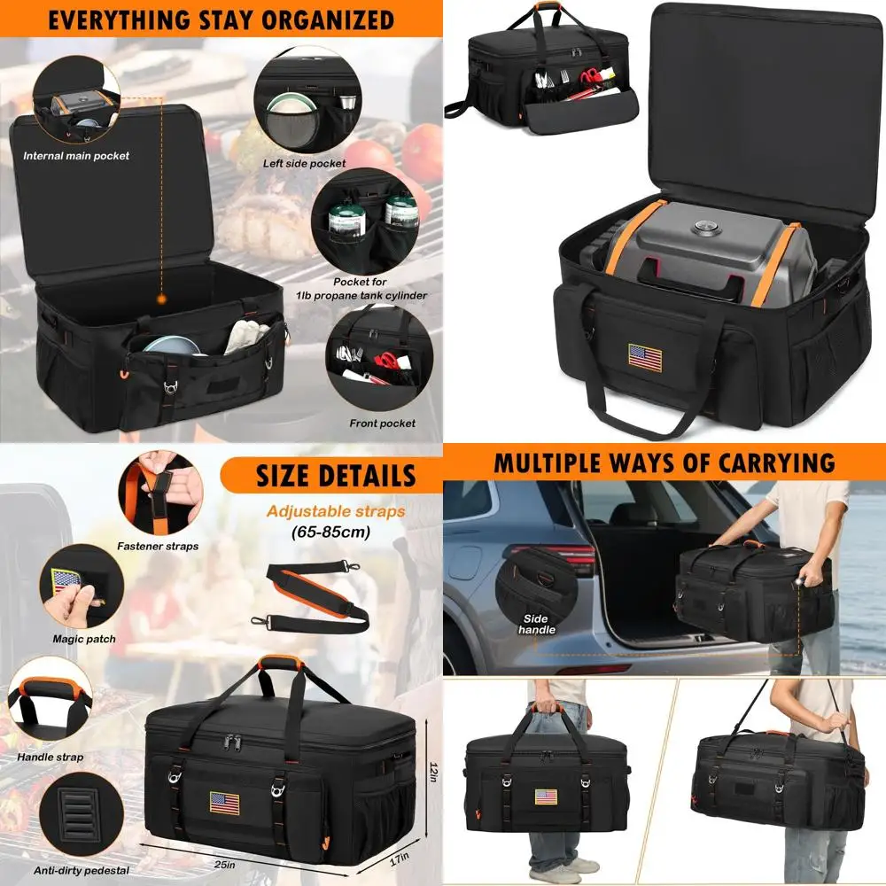 

Портативная сумка-чехол для газового гриля на пропане для инструментов и аксессуаров для барбекю — совместима с 2 конфорками