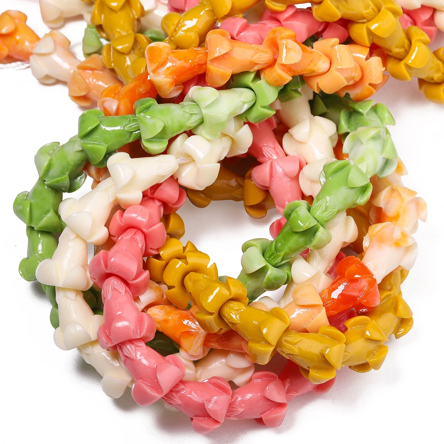 11x15mm Large Trumpet Shape Flower Beads Colorful Shell Powder Beads for Jewelry Making DIY Necklace Pendant Accessories