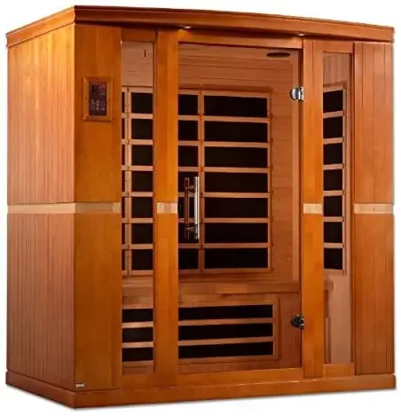 #Far Infrared Wood Side-Opening Low Emf 5 Heating Panels  Infrared Therapy indoor Sauna and Steam Room