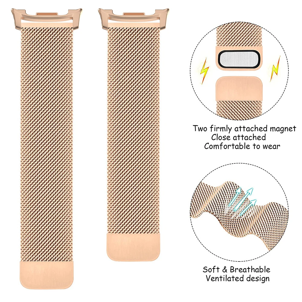 حزام ميلانيزي لساعة سامسونج جالاكسي 8 40 ملم 44 ملم 8 كلاسيك 46 ملم سوار معدني مغناطيسي لساعة جالاكسي الترا 2025 47 ملم معصمه