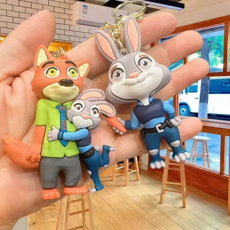 Zootopia شخصية كرتونية بولي كلوريد الفينيل لينة سلسلة مفاتيح من الفينيل إكسسوارات دمي جودي نيك فلاش سوبر لطيف اكسسوارات هدايا العيد #2