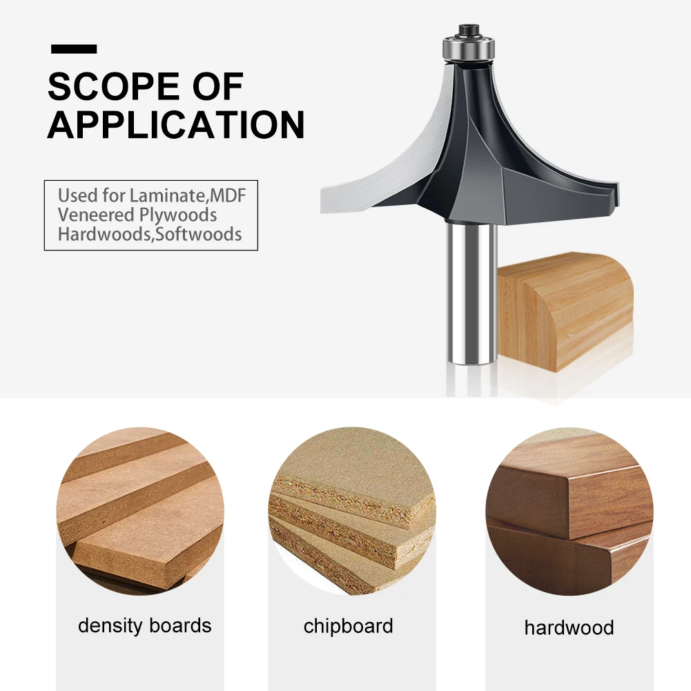 12mm shank Corner Round Over Router Bit with BearingMilling Cutter for Wood Woodwork Tungsten Carbide