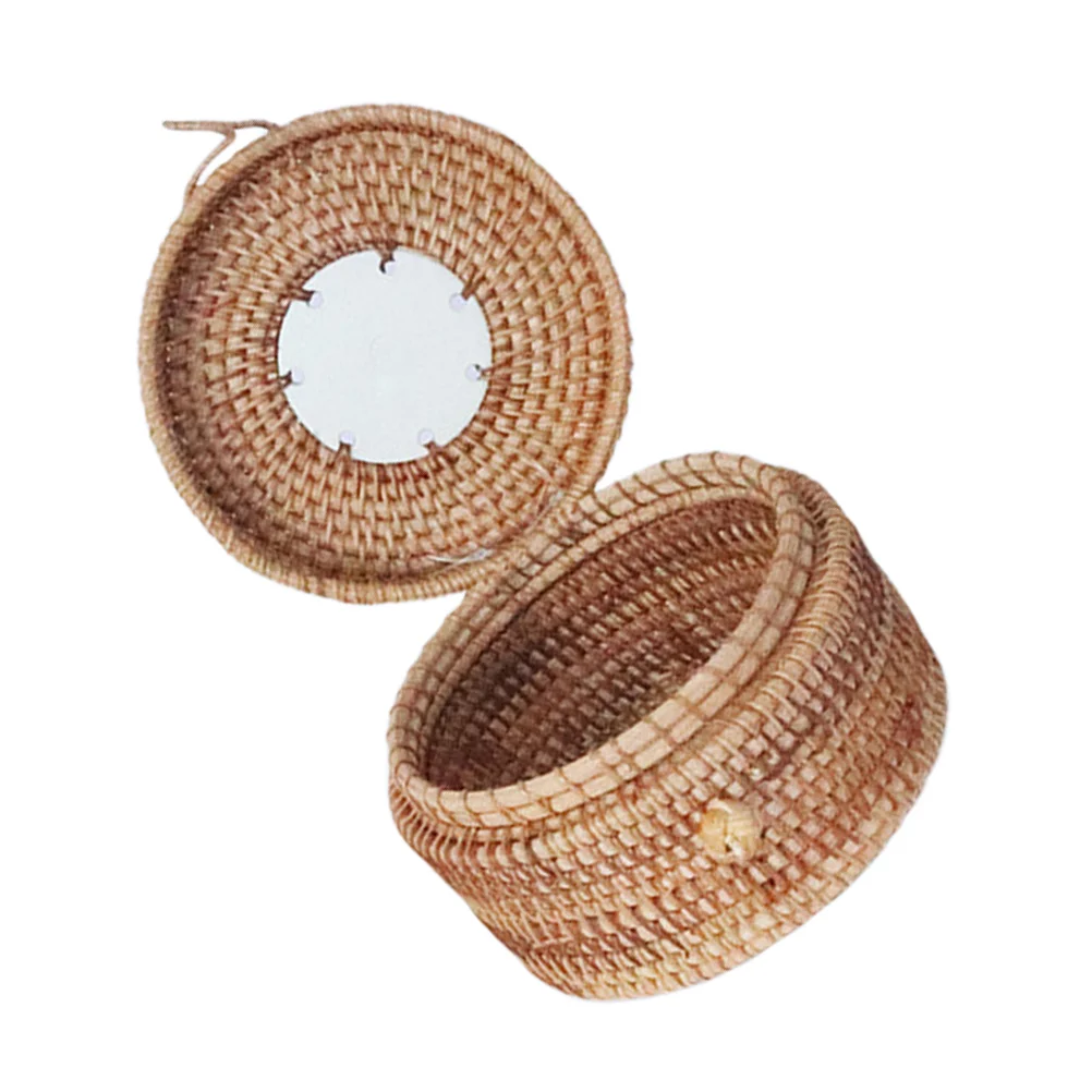 

Storage Box Woven Leaf Jar Tea Jar Container with Lid for Kitchen Bathroom Desk Decor Tea Canister Leaf Storage