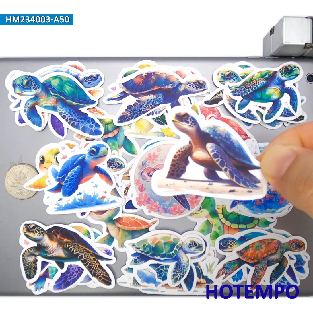 20/30/50PCS Sea Turtles Stickers Cute Cartoon Ocean Animals Decals for Kids Scrapbook Luggage Car Bike Laptop Phone Sticker Toys