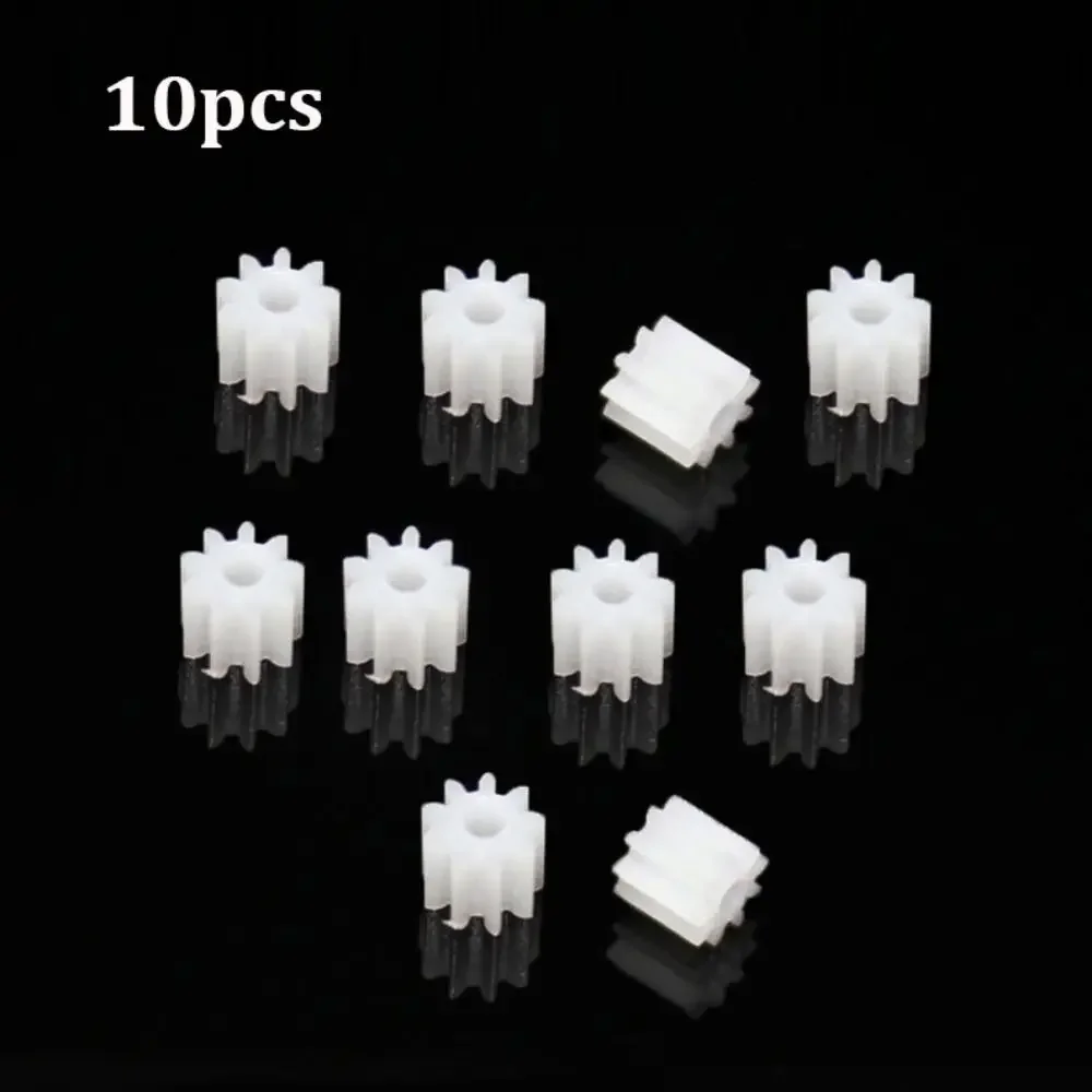 10 szt. 9-zębowych kołpaków przekładni silnika, białe plastikowe części do składanych quadrocopterów, części do czterowirnikowych samolotów.