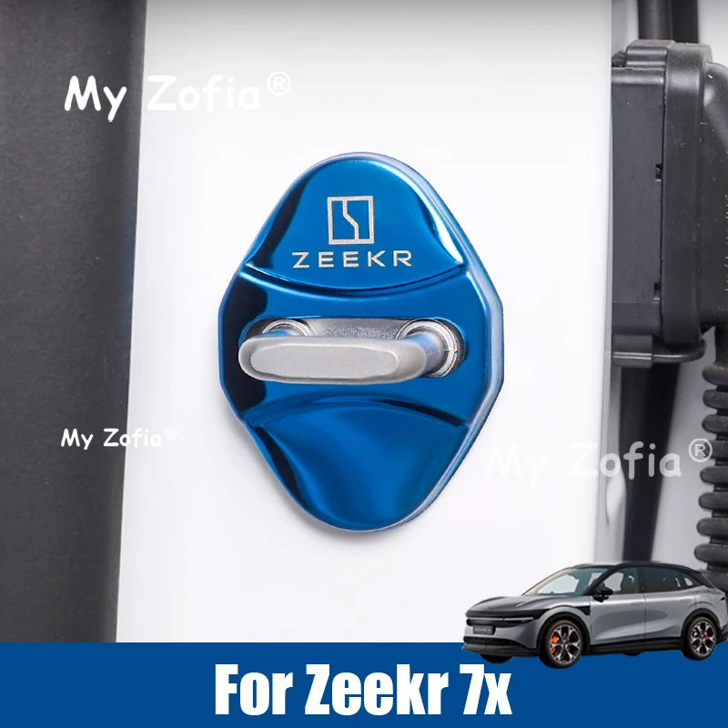 

For Zeekr 7X 2025 2026 Car Door Lock Buckle Cover Anti-rust Cover Decoration Stainless Steel / Silicone Protection Accessories