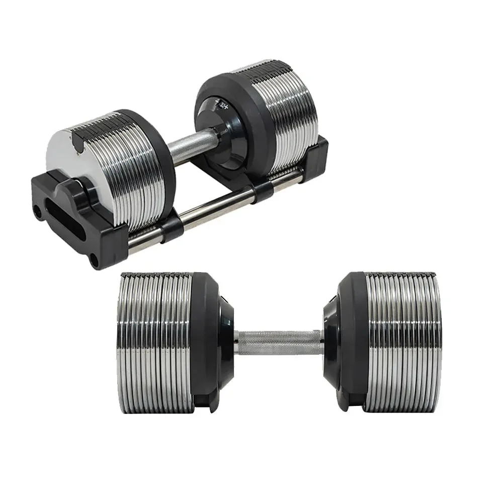 Adjustable Stainless Steel Dumbbells Gym Equipment Bodybuilders Fitness Enthusiasts Cast Iron Cross-Border Foreign Trade Made