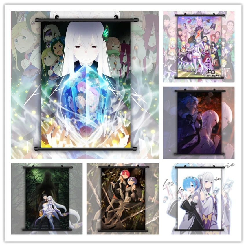 Re Zero Kara Hajimeru Isekai Seikatsu Emilia Echidna Canvas Painting Anime Posters Wall Decor Prints Wall Art Picture Home Decor