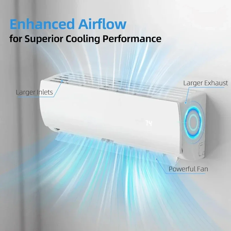 12000BTU Mini Split Air Conditioner & Heater with Inverter, 19 SEER2  Energy Saving AC Unit Cools Rooms up to 750 Sq. Ft