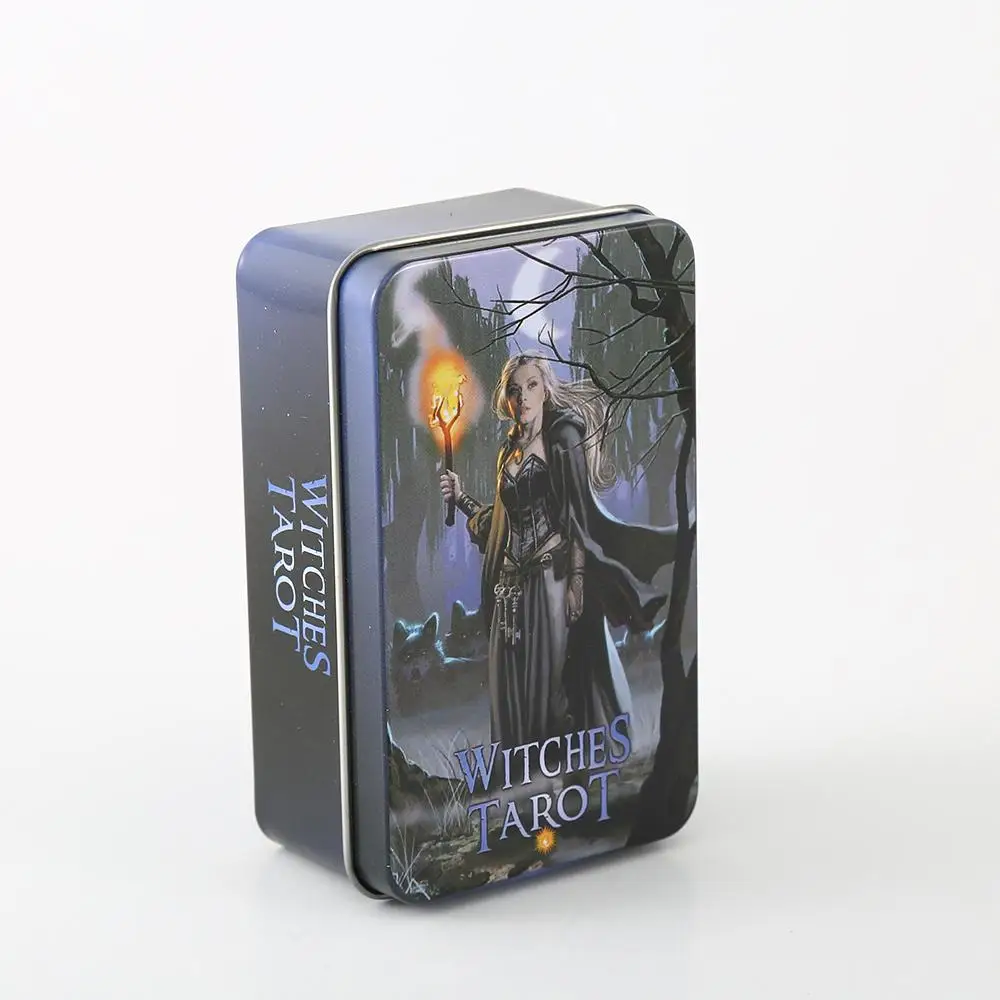 10*6 cm Witch Tarot in A Tin Box 78 Pcs Cards Gilded Edges with Guidebook for Beginners