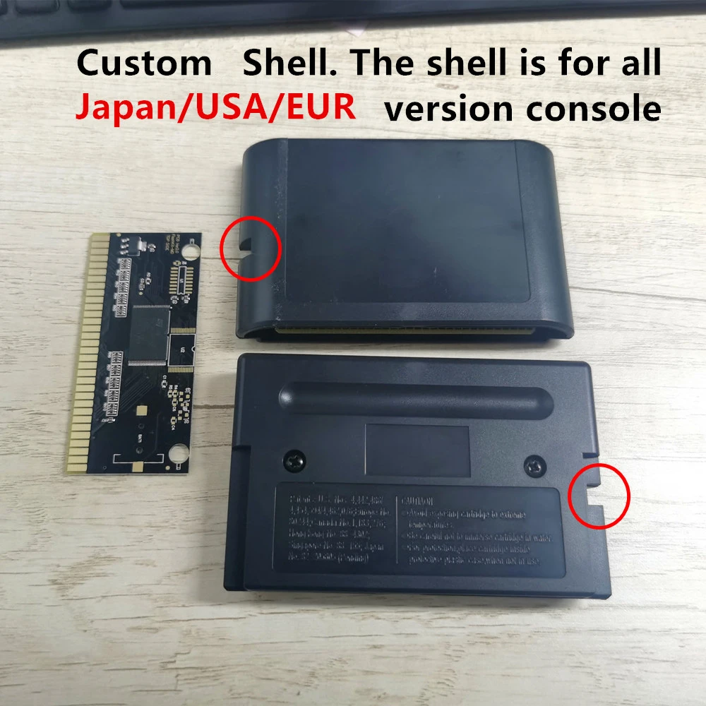 بطاقة KY Technology MD FlashKit قابلة لإعادة الكتابة بطاقة PCB ذهبية بدون إلكترول لخرطوشة وحدة تحكم ألعاب الفيديو Sega Megadrive Genesis