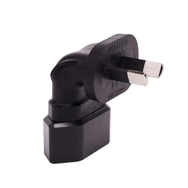 Right Angle Australia 2Pin Male to Europen 2 Pin Female AC Adapter，Australia 2 Pin Male European 2Pin Female