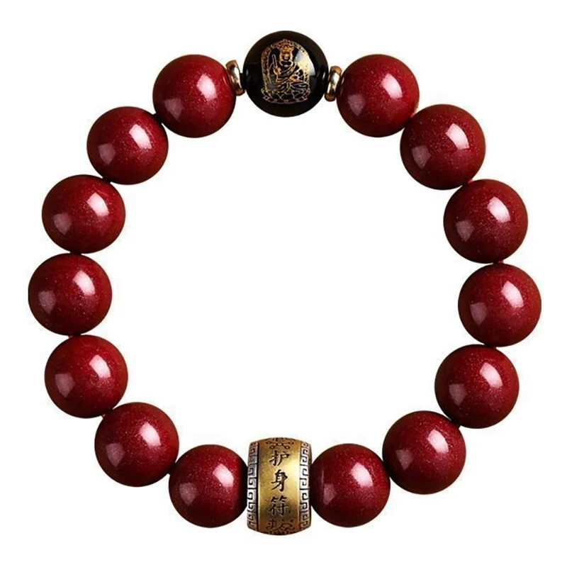 Natural Mineral Cinnabar Bracelet Guardian Amulet Bracelet Original Stone Crystal Sand Twelve Zodiac Signs