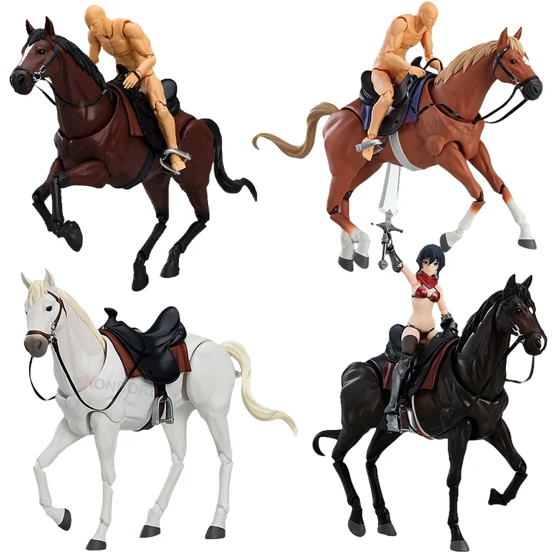 16cm #490 Figma Anime Figure Figma Horse ver.2 White/Brown/Chestnut Action Figure Max Factory Collectible Model Doll Toys Gifts