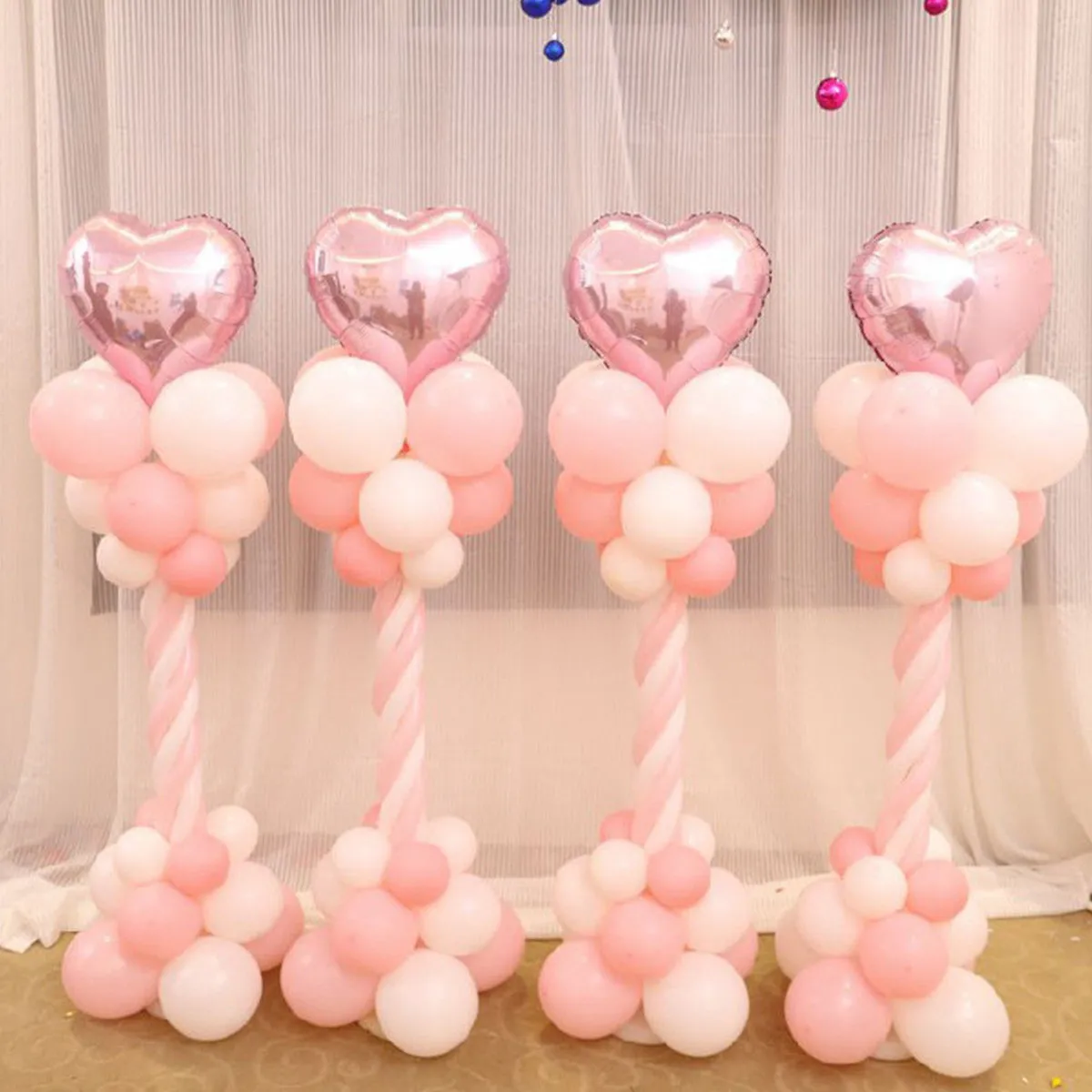 

Balloon Column Base Stick Plastic Poles Balloon Wedding Decorations Event Party Supplies Garden Decorations (Pink)