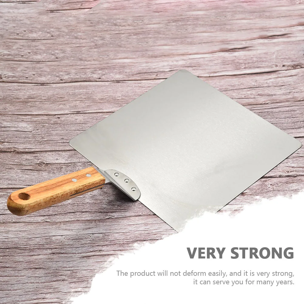 

Stainless Steel Pizza Shovel Wood Handle Strong Kitchen Gadgets For Pizza Cakes Desserts Cheese With Hanging Hole Fine