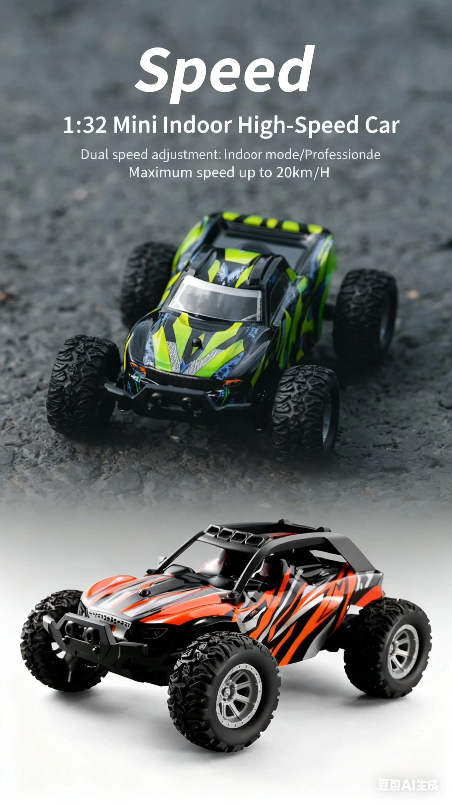 

1:32 Мини-высокоскоростной радиоуправляемый автомобиль, 20 км/ч, двойная скорость, регулируемая, для дома и улицы, для бездорожья, профессиональная игрушка для путешествий, подарок для детей 14+ лет