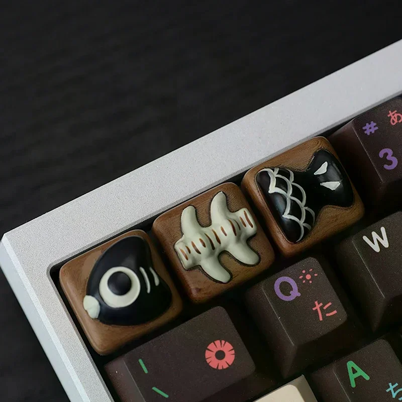 

Cute Fish Bones Keycap Personalized Resin Kawaii Cartoon Girl MX Switch Keycaps Creative Keyboard Caps ﻿