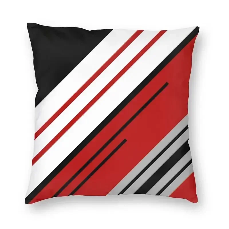 غطاء وسادة تجريدي باللون الرمادي والأحمر مع طباعة قطيفة قصيرة لتزيين أريكة غرفة المعيشة وغطاء وسادة #3