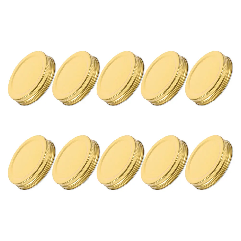 

10Pcs Sealing Jar Lids Regular Mouth Metal Canning Lids Leak Proof Airtight Seal for Jam Honey Yogurt Black Yogurt Jar