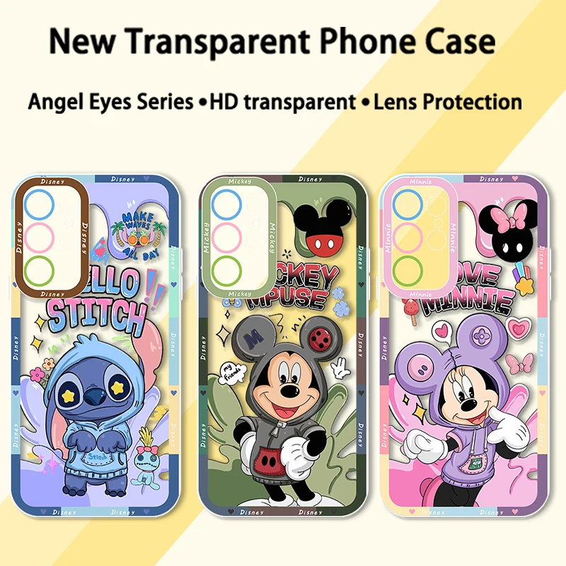 Disney Couple Mickey Minnie For Samsung Galaxy S23 S22 S21 S20 Pro FE Ultra A52 A53 A71 5G Angel Eyes Transparent Phone Case