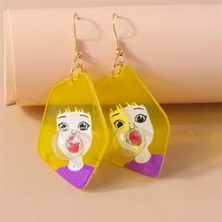 Cute Earrings Creative Blowing Bubbles Girl Funny Drop Earrings for Women Girls Party Holiday Jewelry Gifts