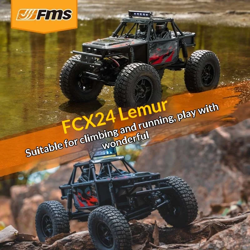 Fms Fcx24 Lemur 1:24 Big Foot 4wd Electric Rc Rock Crawler Off Road Remote Control Truck Simulation Vehicle Model