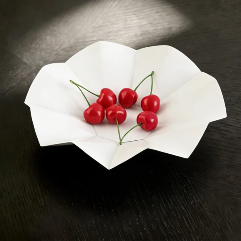 Stainless Steel Metal Fruit Bowl Desktop Decor Minimalist Elegant Fruit Plate Aesthetic Luxury Pretty Snack Tray Home Ornaments