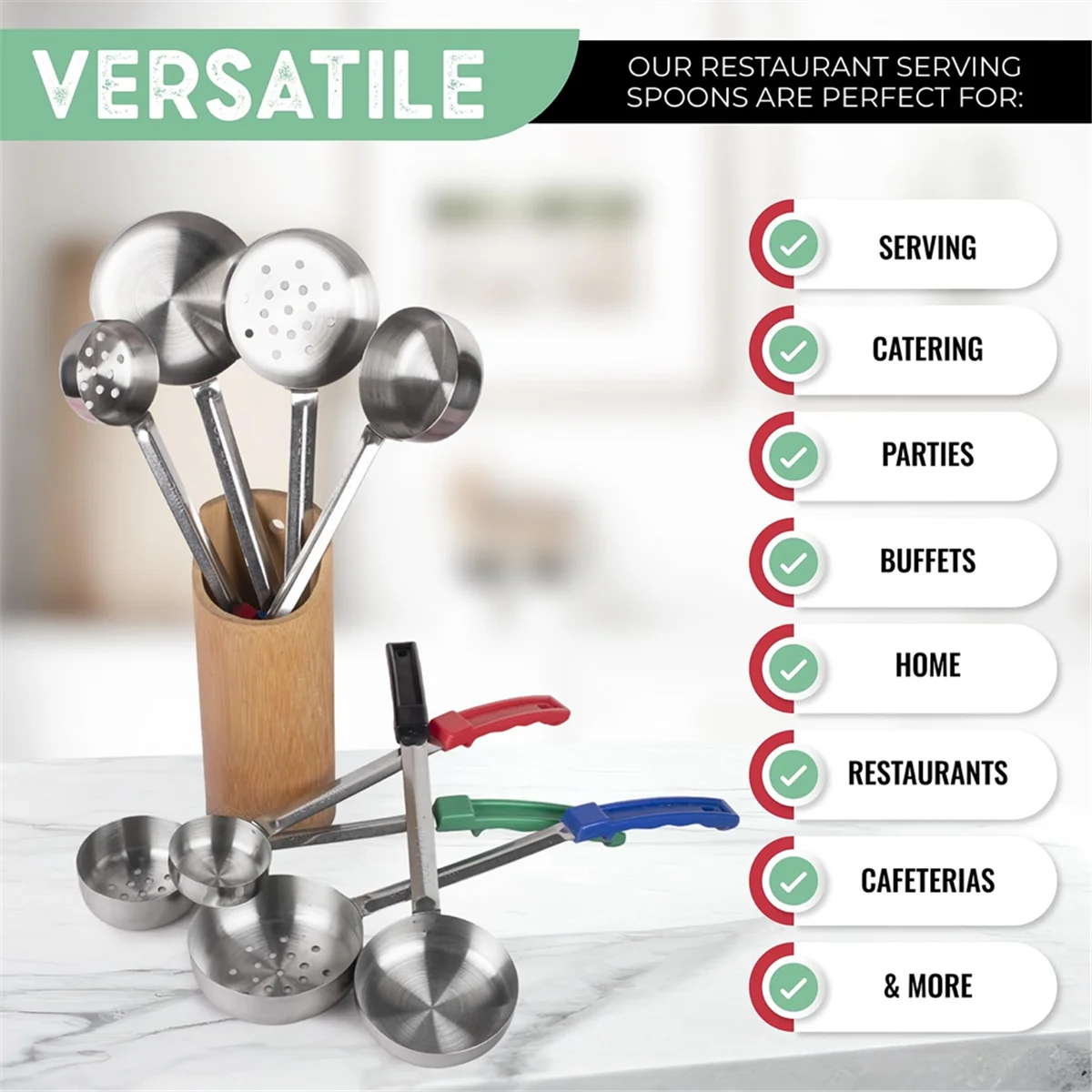 Portion Control Serving Spoons - Bariatric Must Haves - Perfect for & Gastric Bypass - Set of 8 Ladles