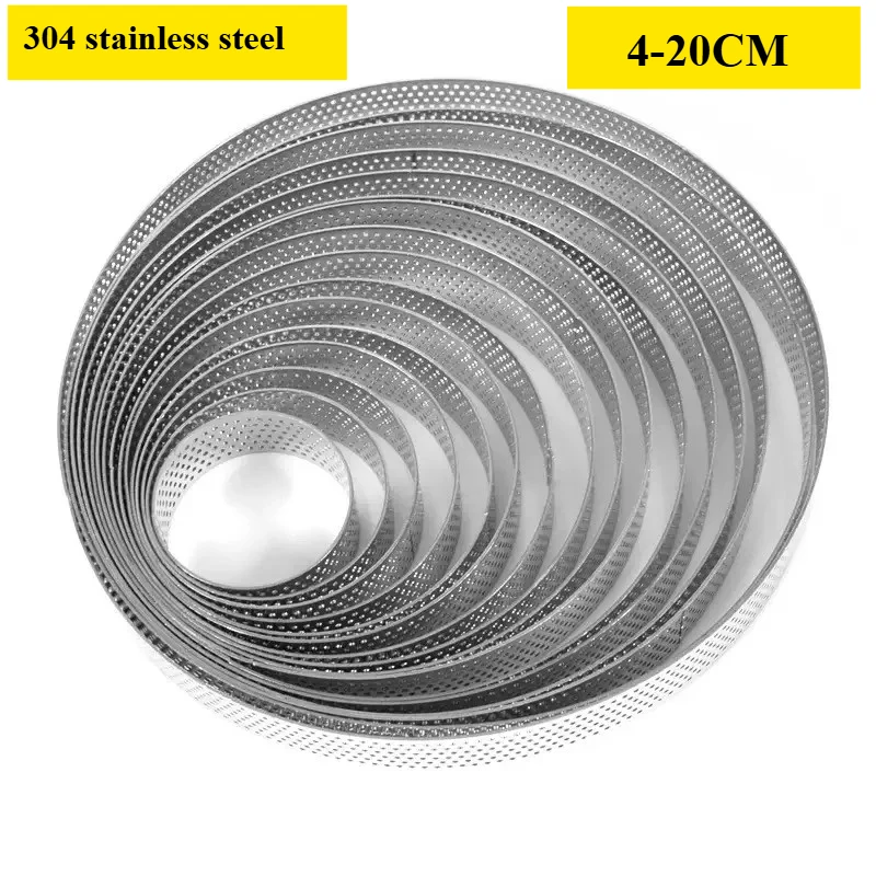 

Кулинарное кольцо из нержавеющей стали 304, 4 см, формы для выпечки тортов, кексов для торта, кексов с крышкой, перфорированная форма, круглый пирог, мини-тортаровки