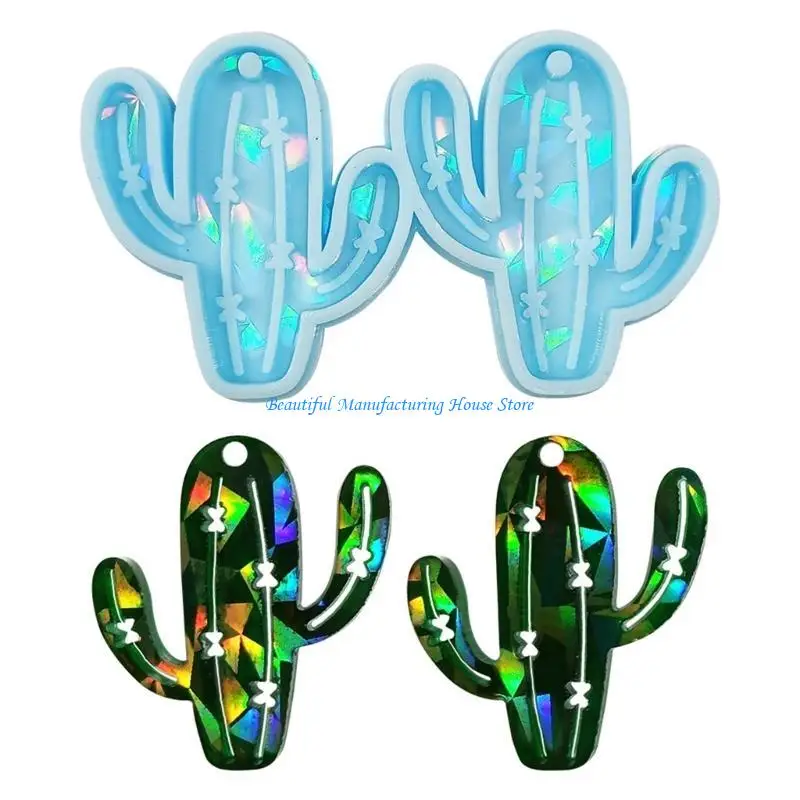 E56A Resin Jewelry Mold,Cactus Epoxy Casting Mold for DIY Craft Keychain Resin Mold