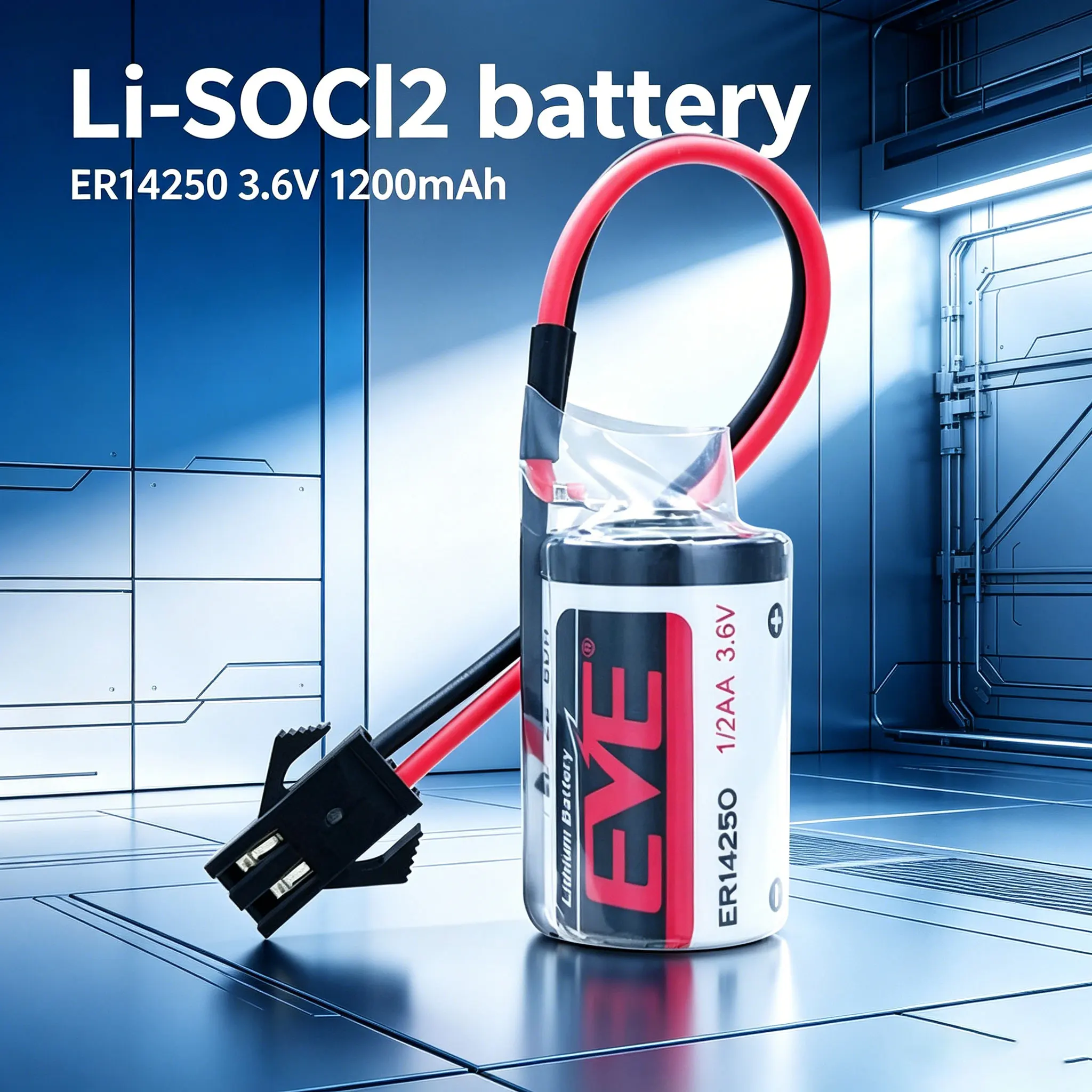 EVE ER14250 Li-SOCl2 Batteries 3.6V Intelligent Electronic Control Lock Servo Encoder Monitoring Sensor Sound and Light Alarm