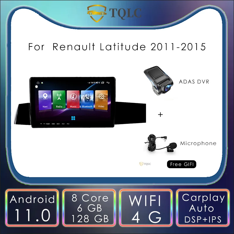 

Автомобильный радиоприемник на Android для Renault Latitude 2011-2015, 9,66 '', Carplay, DVD, мультимедийная система, автомобильная стереосистема, Авторадио, навигация, головное устройство