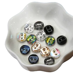 High-end 10MM Women's Two Eyes Glass Crystal Buttons for Clothes Shirts Decorative Applique Chiffon Dress,10 Pieces