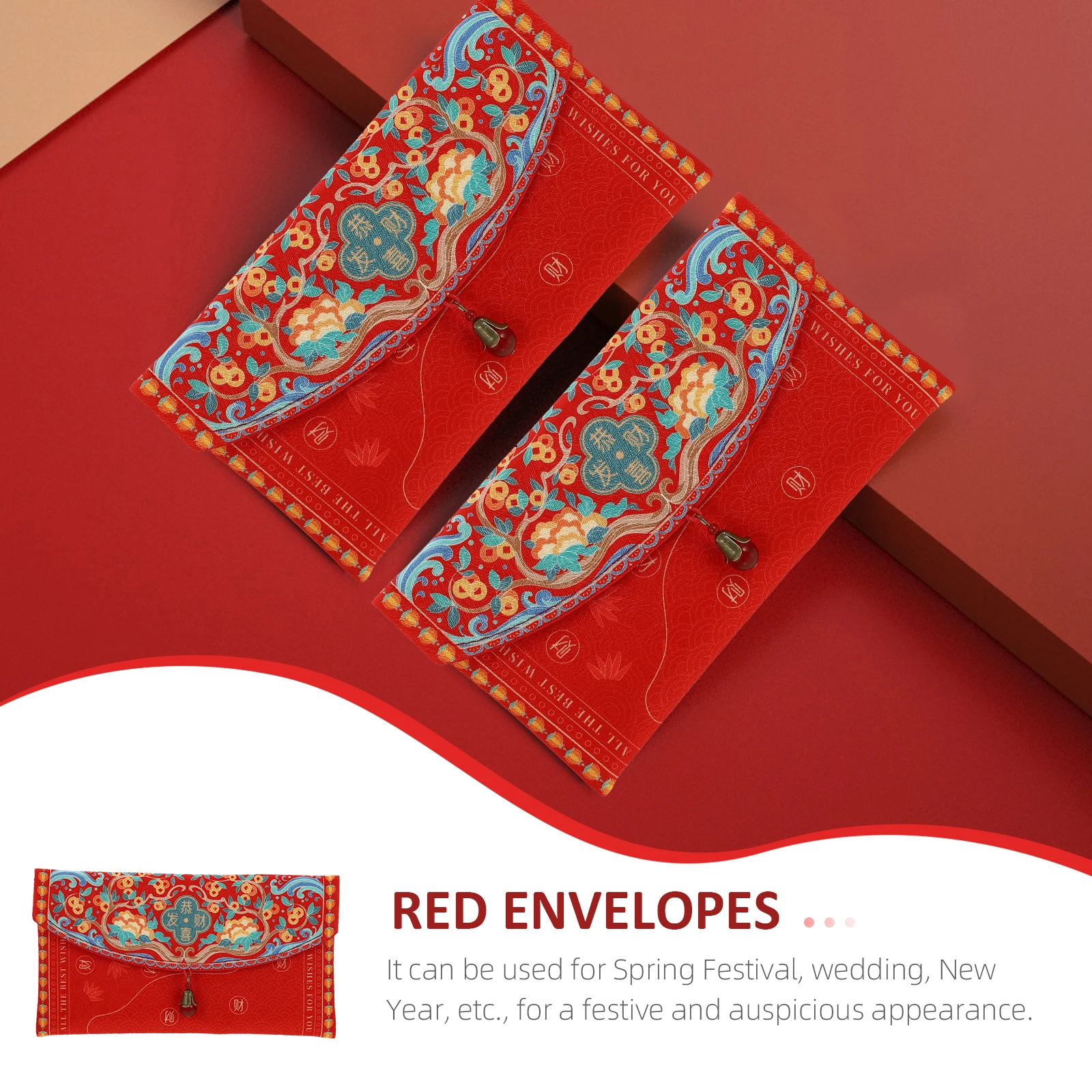 

Красный пакет Лунный конверт Новогодние китайские конверты Карман для денег для наличных Хун