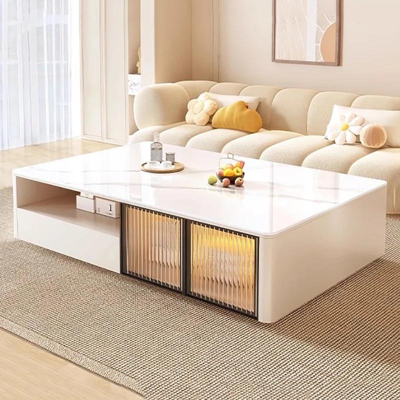 Tables basses de luxe esthétiques, rangement carré moderne, Tables basses uniques, Glam minimaliste, meubles de salon Stolik Kaw