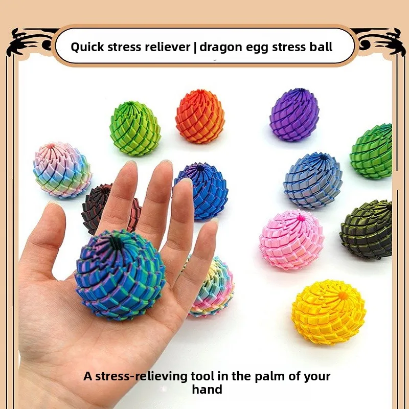 3D Printed Twisted Dragon Egg Toy Spiral Stress Relief Sensory Toy Kids Adults Christmas Birthday Party Gifts Multi-color Fidget