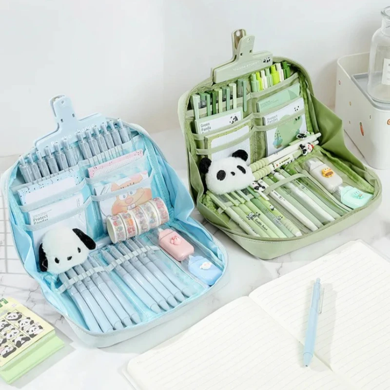 High Appearance Panda 12 Layer Large Capacity Pencil Case Stationery Box For Primary Junior High Boys Girls School Supplies