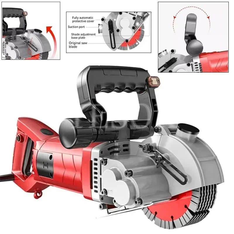 Electric Wall Chaser Handheld Laser Slotting Machine Brick Wall Cutting Machine Concrete Groove Slotting Machine （220V/50hz）